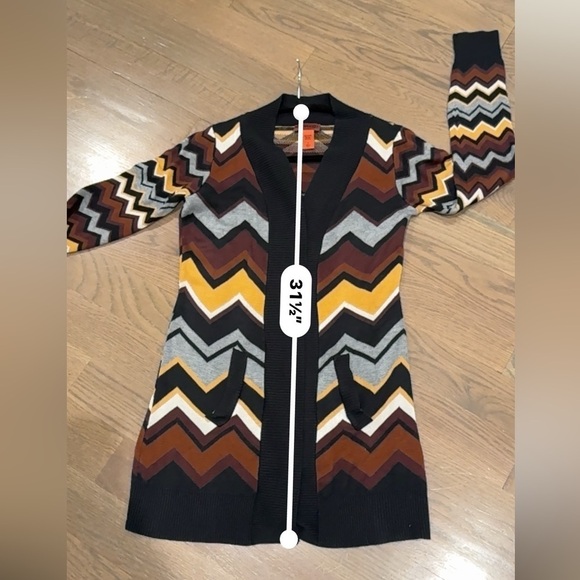 Missoni for target chevron duster cardigan Medium S A18 boho color block - Picture 4 of 5